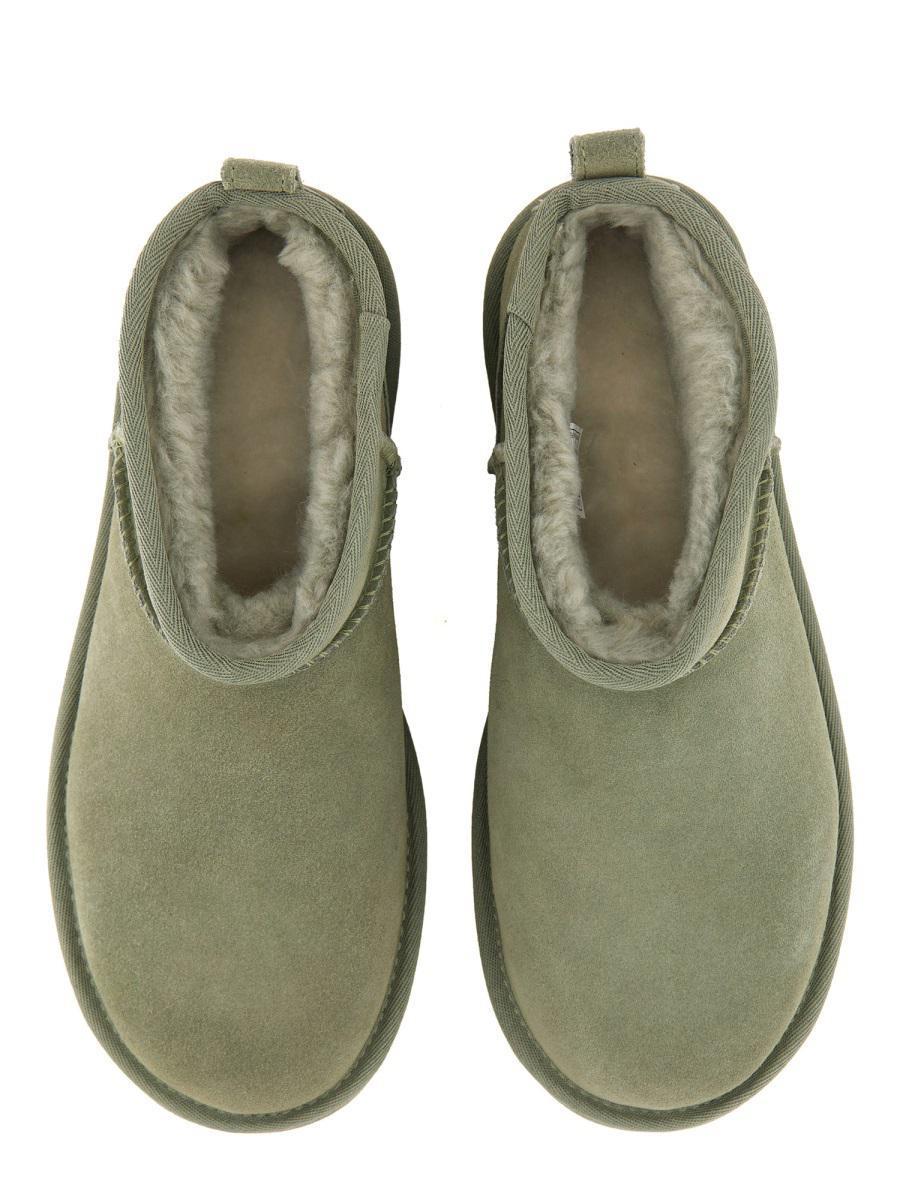 Classic Ultra Mini Round Toe Boots In Green Product Image