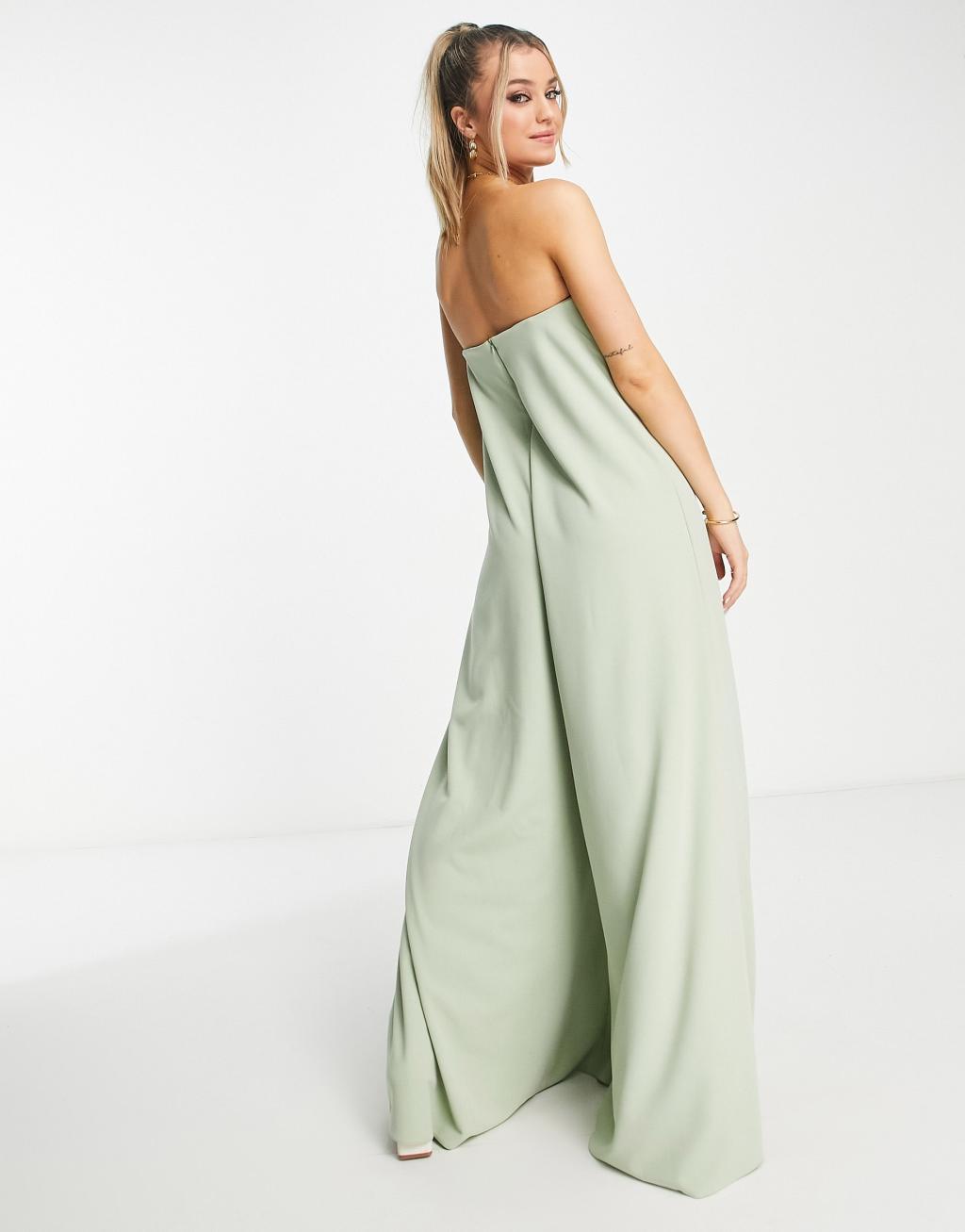 ASOS DESIGN scuba bandeau wide leg jumpsuit Product Image