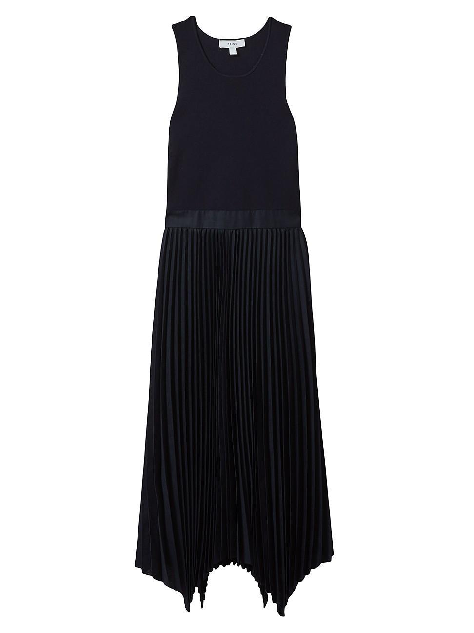 Womens Marnie Drop Waist Pleated Midi-Dress Product Image