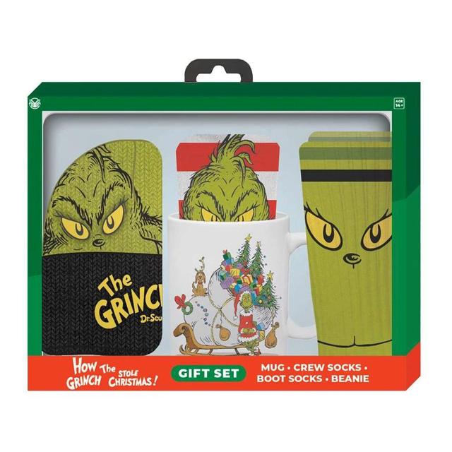 Mens The Grinch Socks - Assorted Greens 6-12 Product Image