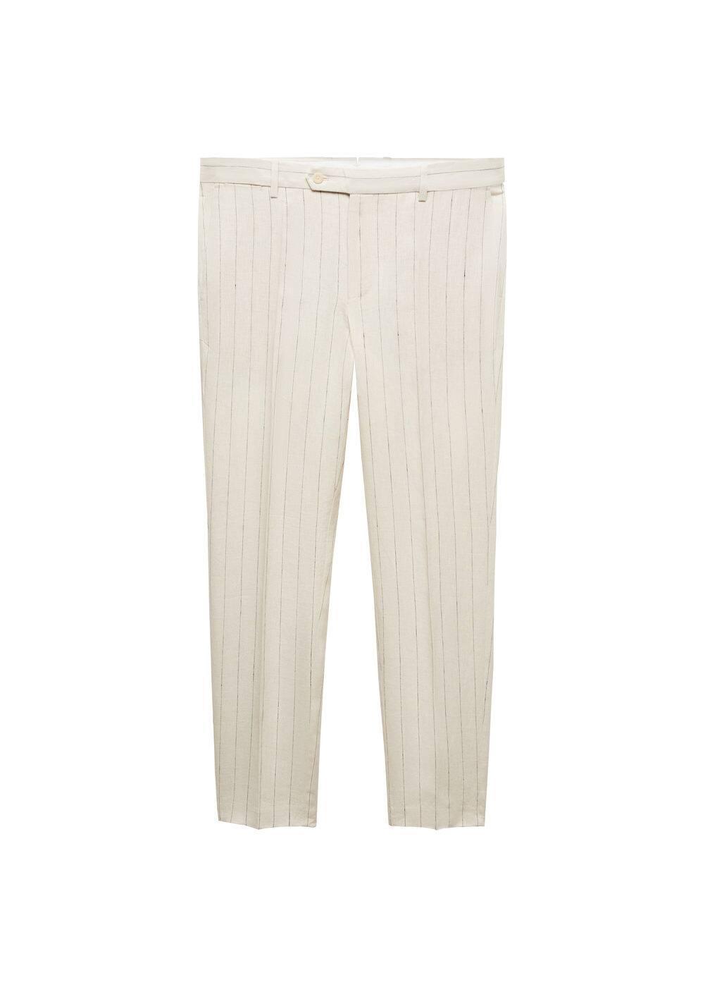 MANGO MAN - Slim fit pinstriped trousers off whiteMen Product Image