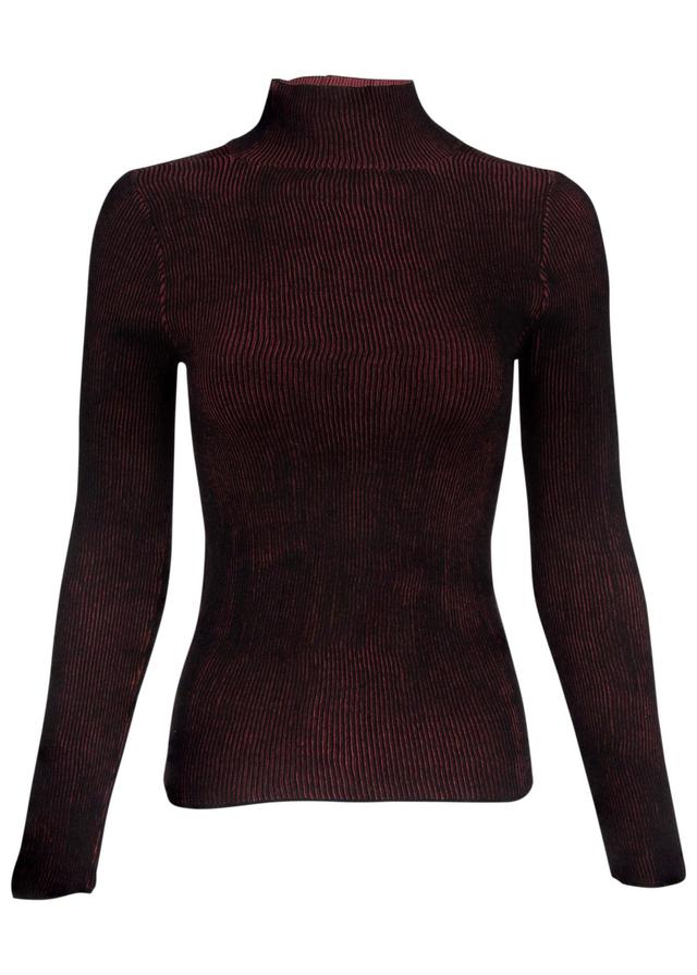 Plaited Long Sleeve Sweater - Wine Product Image