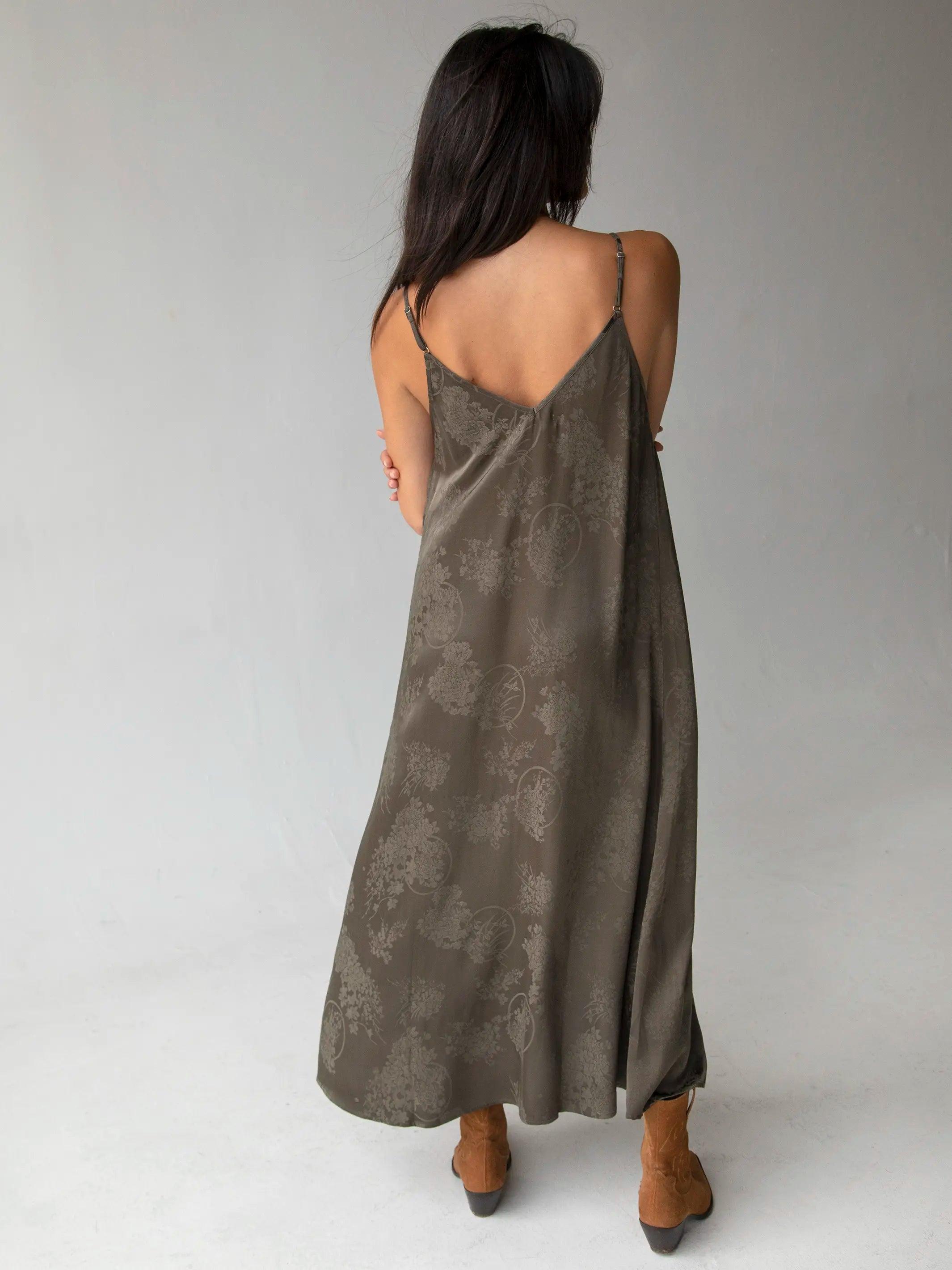 Gracie Slip Maxi Dress - Dark Olive Product Image