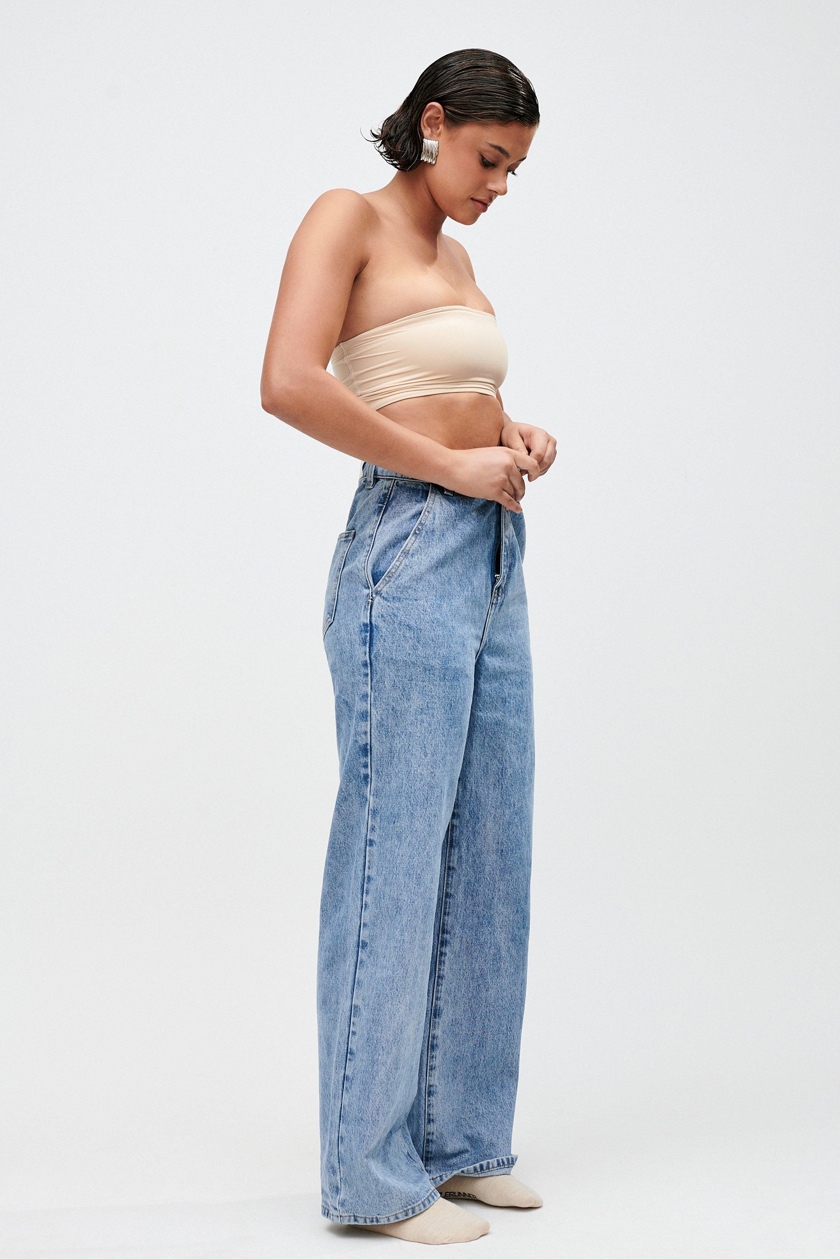 Roxy Wide Leg High Waist Denim Jeans - Vintage Blue product image