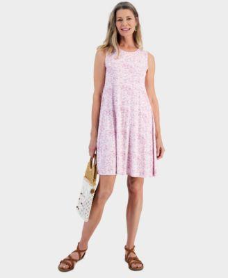 Style & Co Womens Printed Sleeveless Knit Flip-Flop Dress, Created for Macys Product Image