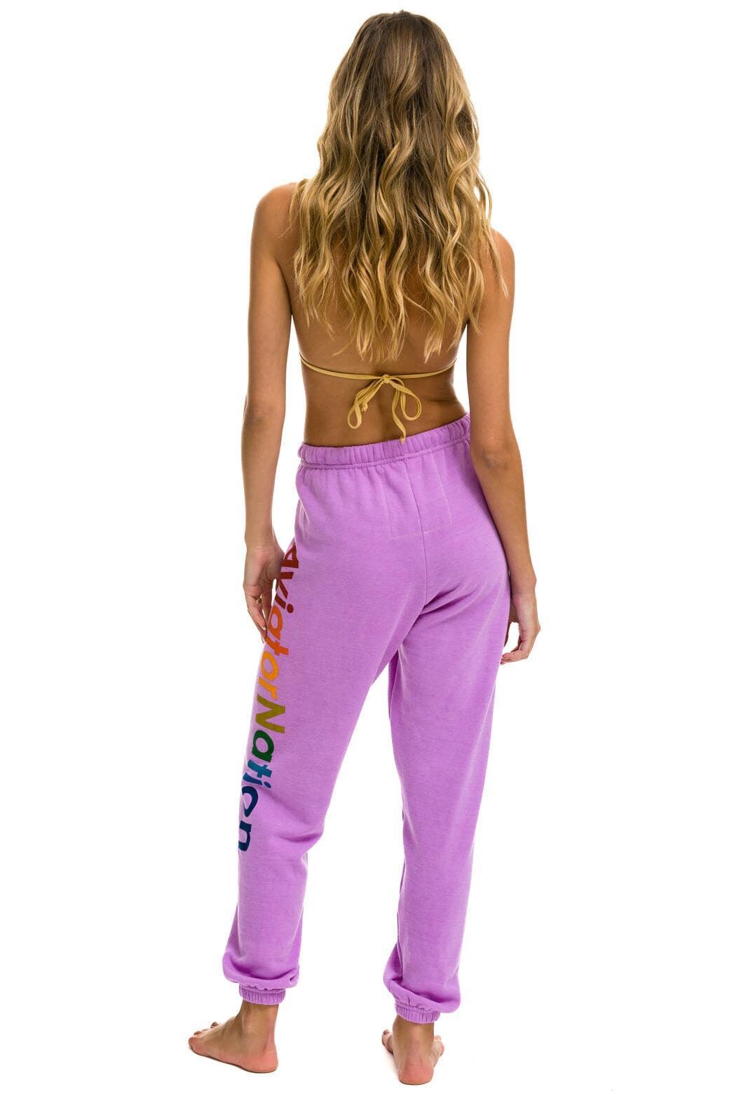 AVIATOR NATION ASPEN SWEATPANTS - NEON PURPLE Female Product Image