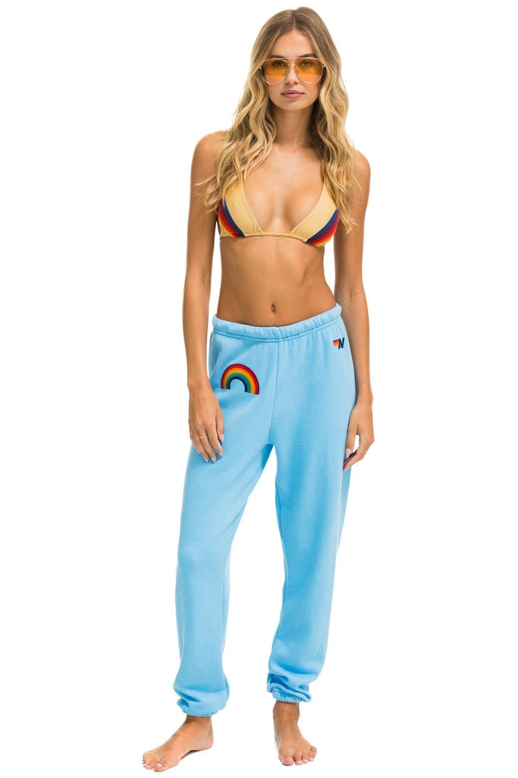 RAINBOW EMBROIDERY SWEATPANTS - SKY Female Product Image