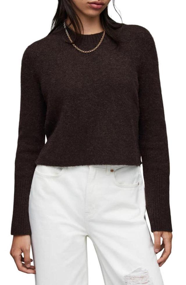 Wick Wool Blend Crop Sweater In Black Product Image