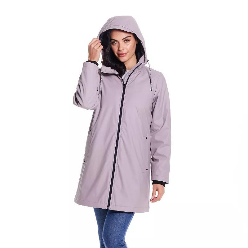 Womens Weathercast Water-Resistant Hooded Rain Jacket Product Image