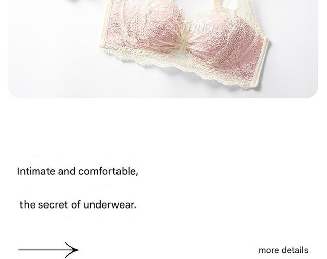 Cutout Lace Wireless Bra / Panty / Set Product Image