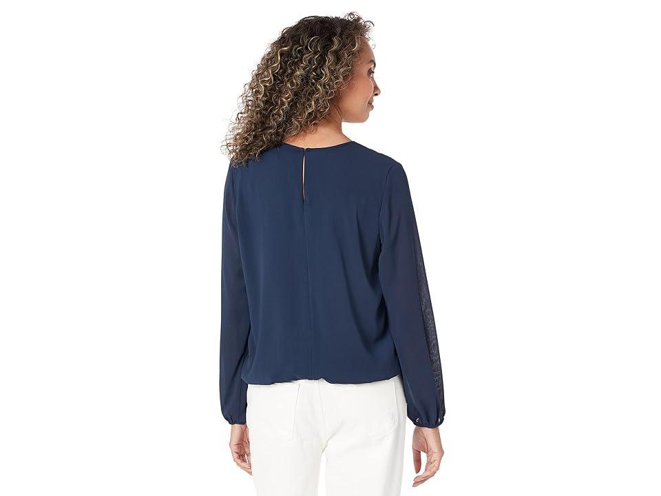 Tommy Hilfiger Bubble Blouse (Sky Captain) Women's Clothing Product Image