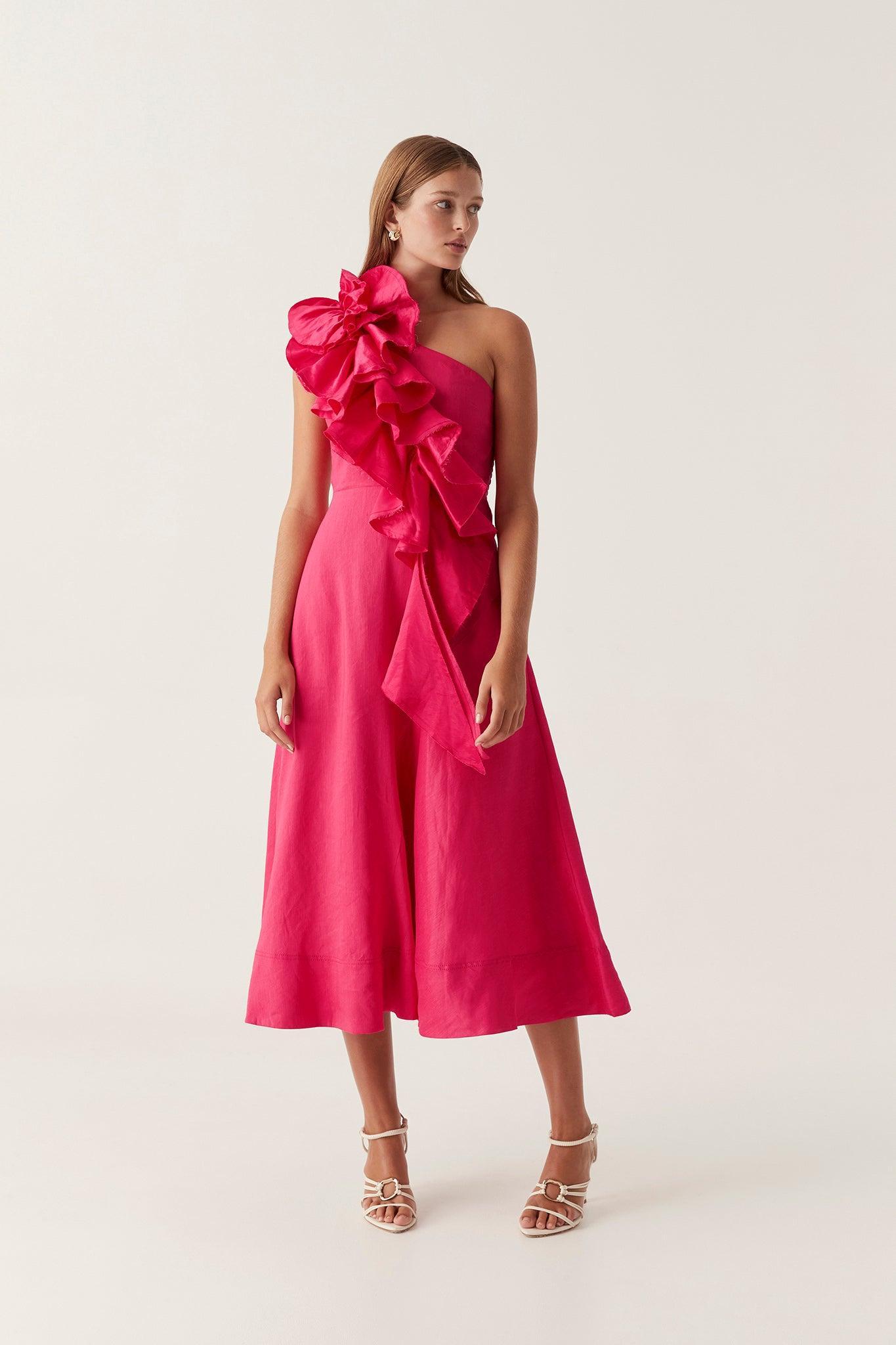 Adelia Ruffle Midi Dress Female Product Image