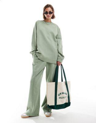 ASOS DESIGN Heavy weight oversized sweatshirt in washed sage green Product Image