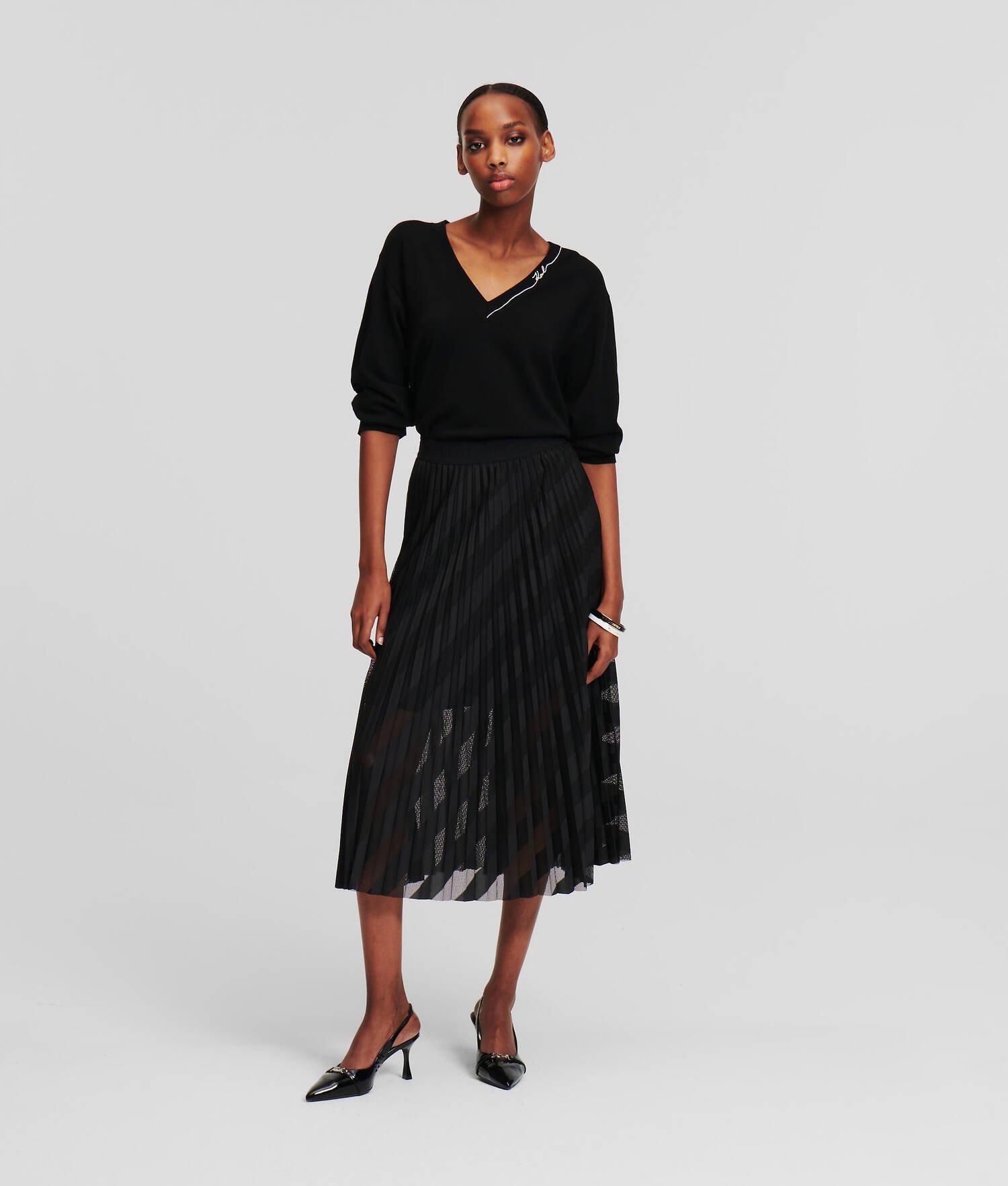 MESH PLEATED SKIRT Product Image