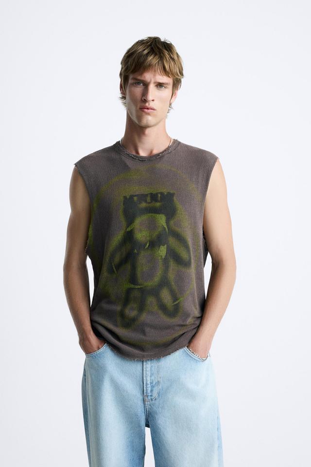 PRINTED KNIT TANK TOP Product Image