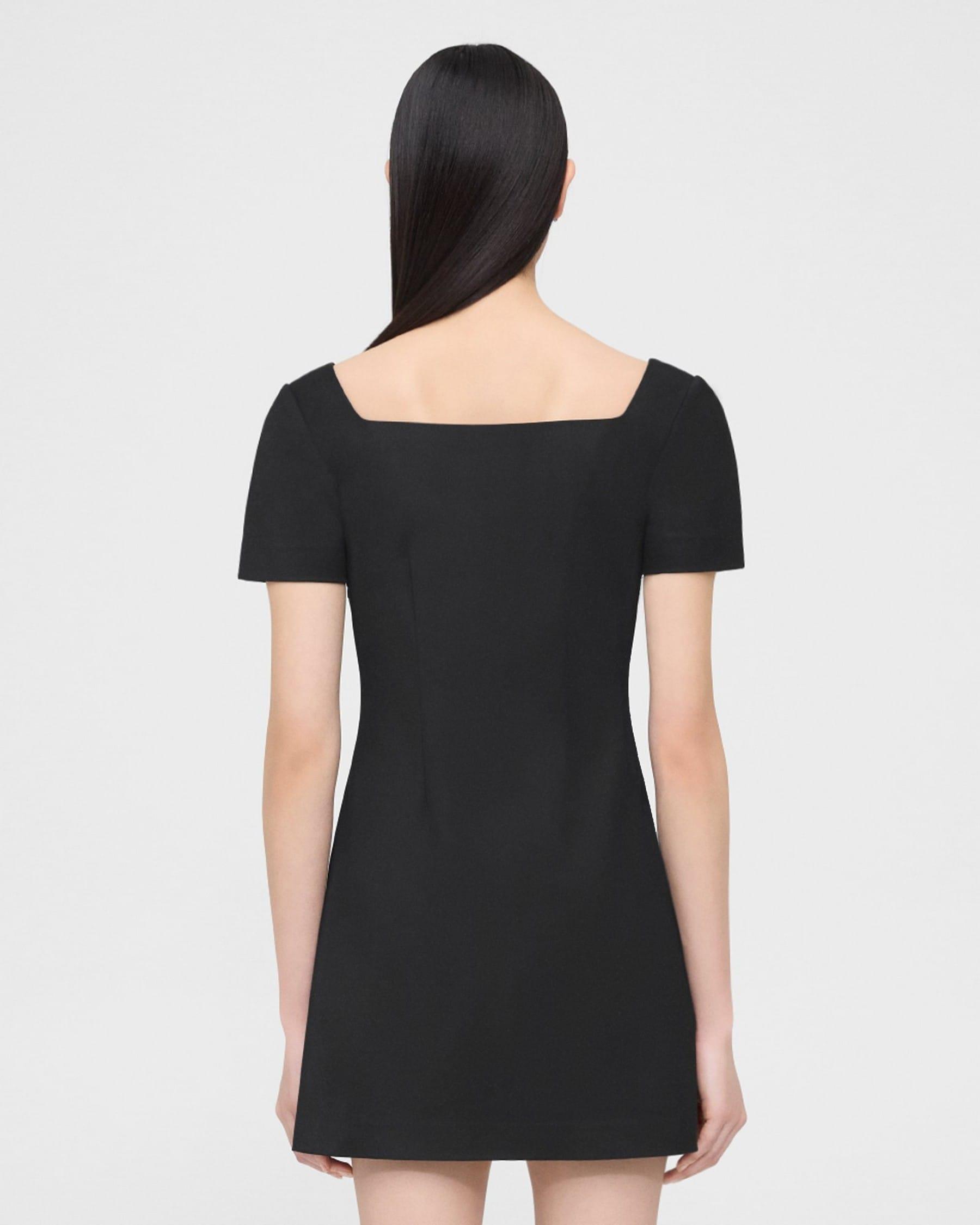 Square Neck Mini Dress in Cotton-Blend Product Image