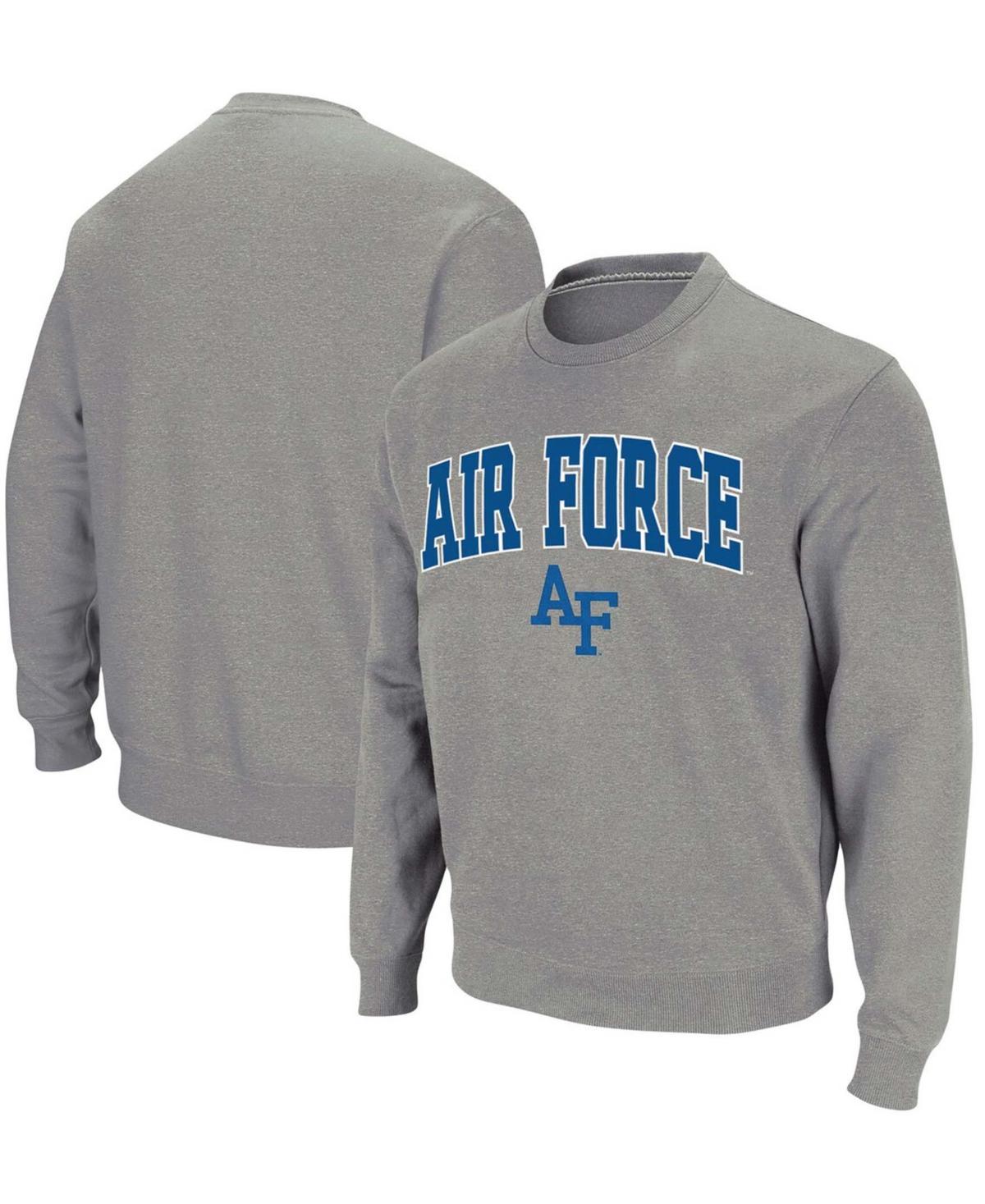 Mens Colosseum Heathered Gray Air Force Falcons Arch & Logo Sweatshirt Product Image