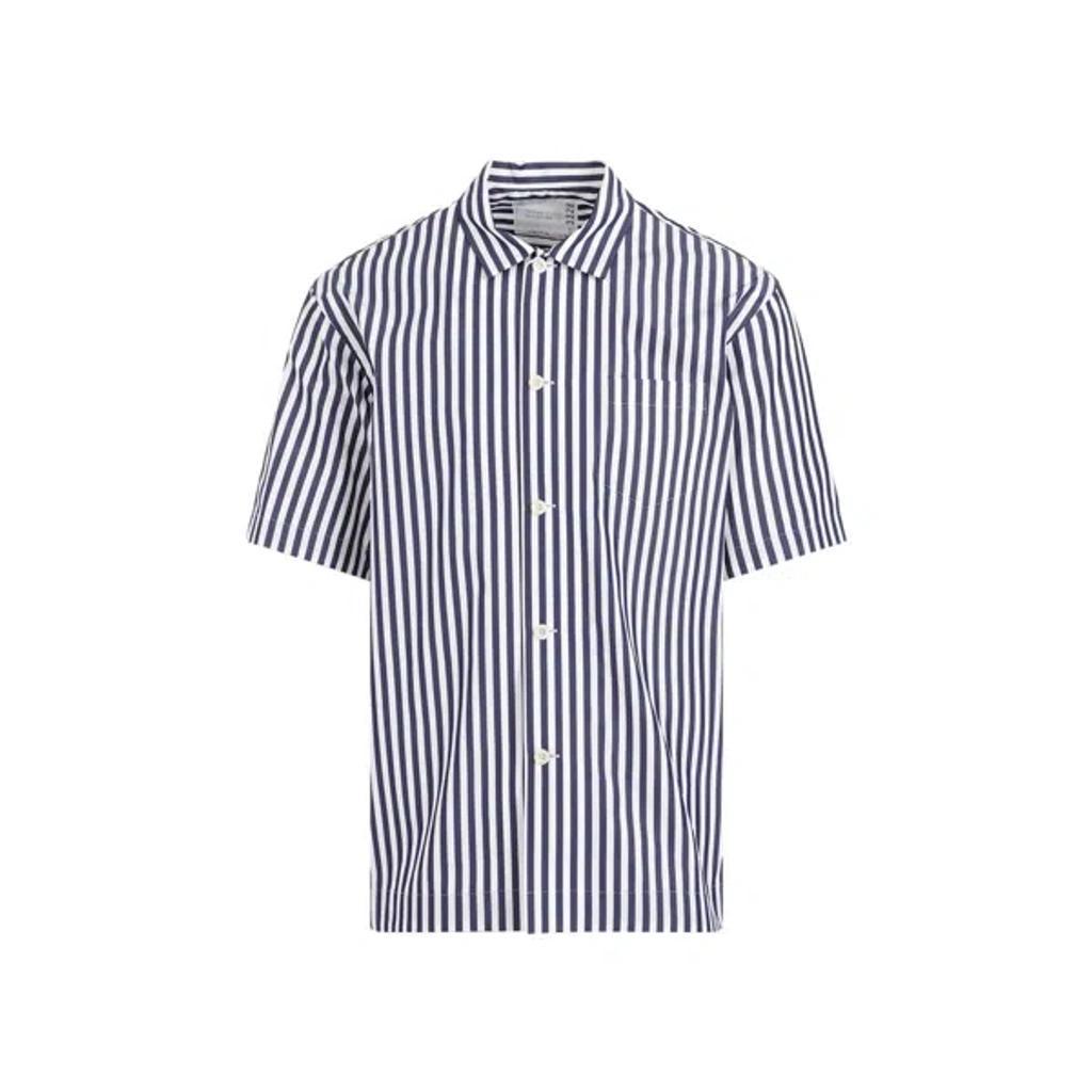 SACAI Men's Striped Poplin Oversized Button-down Shirt In Blue Product Image