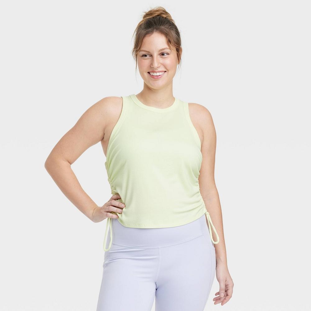 Womens Side Cinch Tank Top - All In Motion Light Yellow XL Product Image