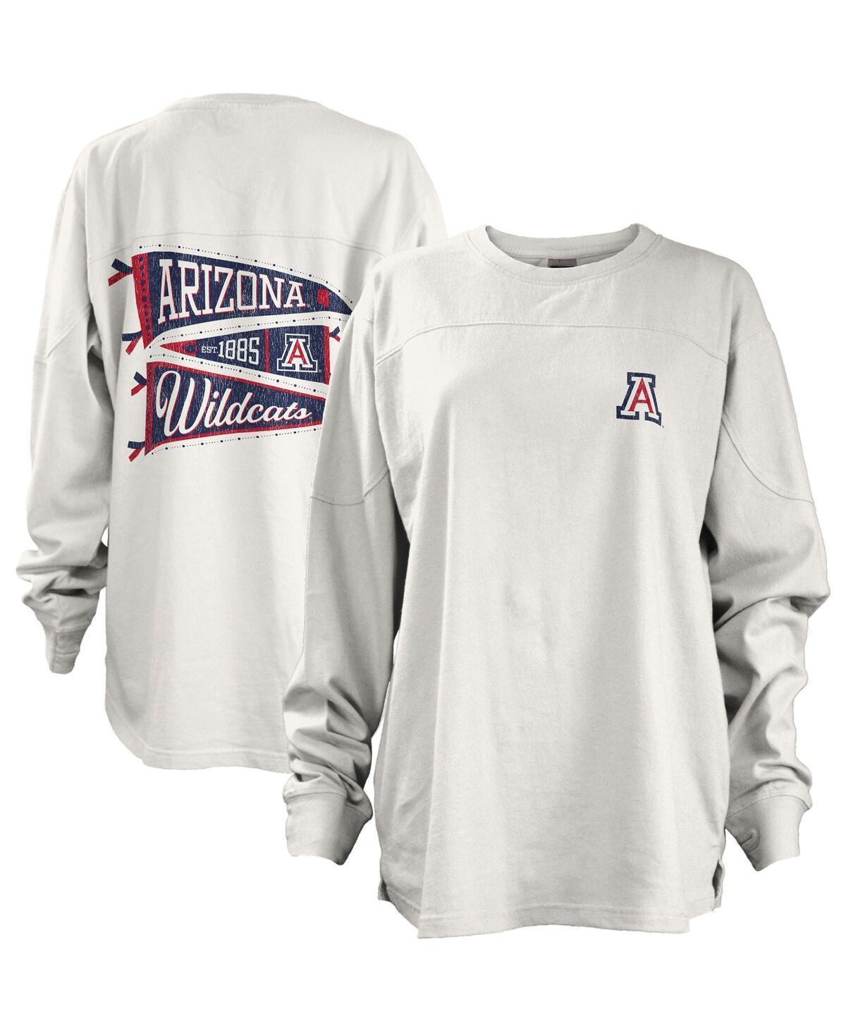 Womens Pressbox Arizona Wildcats Pennant Stack Oversized Long Sleeve T-Shirt Product Image