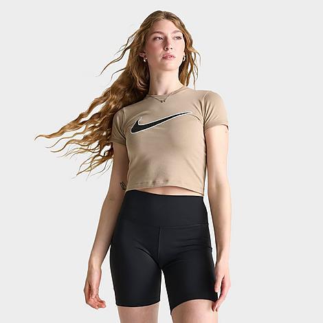 Nike Womens Nike NSW Baby T-Shirt - Womens Khaki/Khaki Product Image