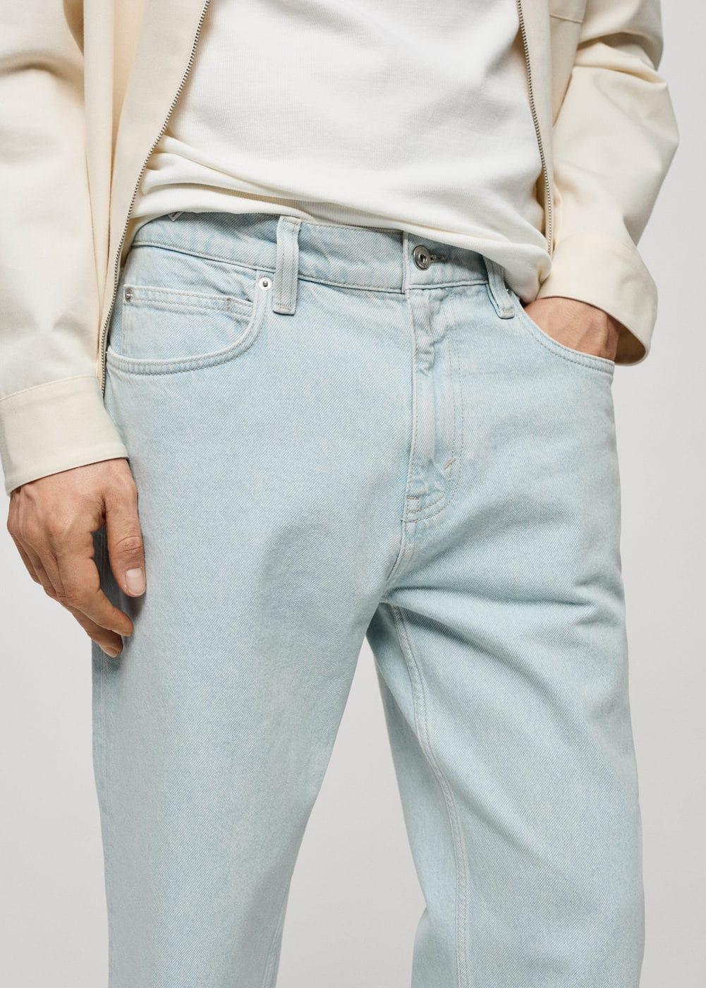 MANGO MAN - Relaxed fit washed effect jeans bleach blueMen Product Image