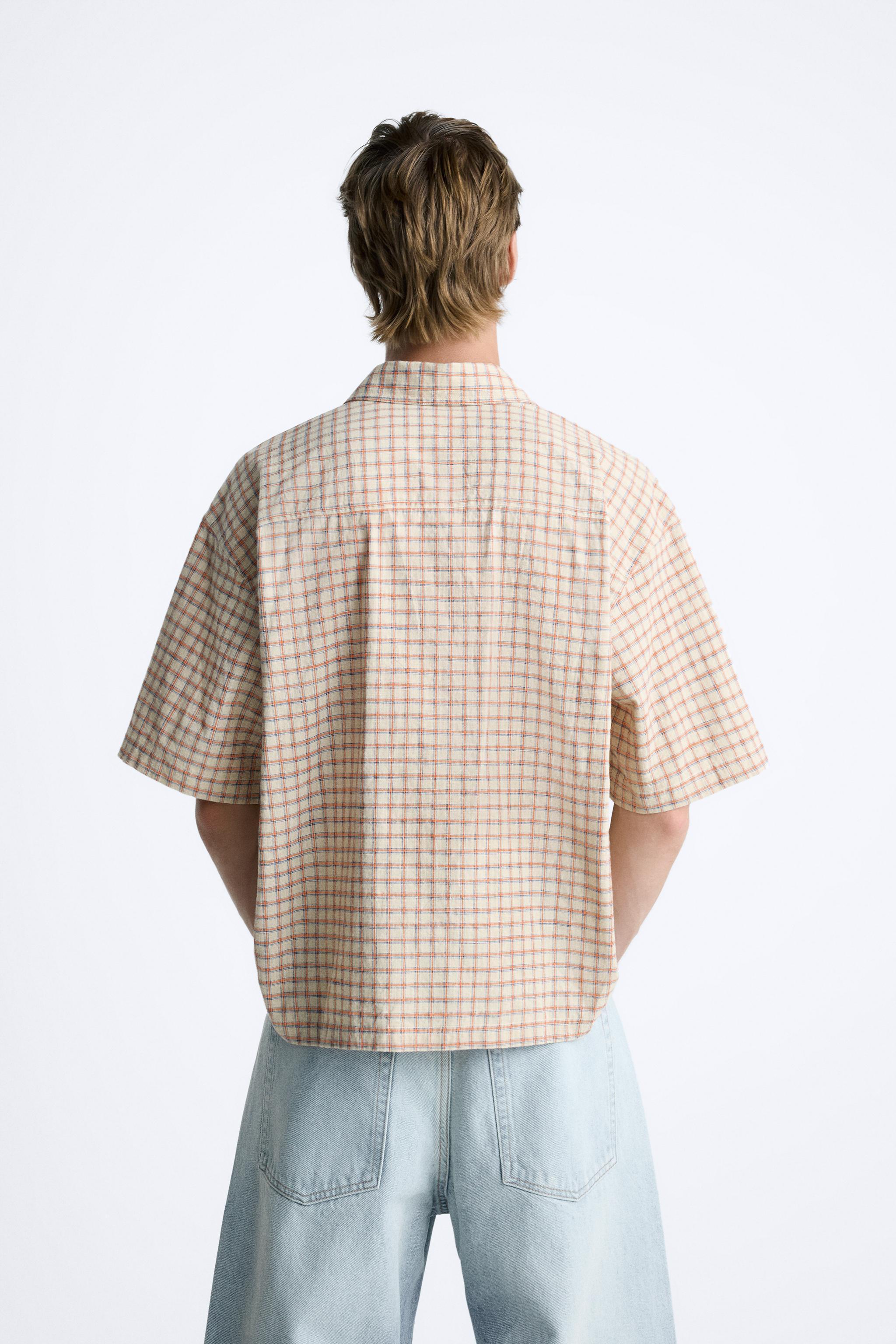 CROPPED FIT CHECKERED SHIRT Product Image