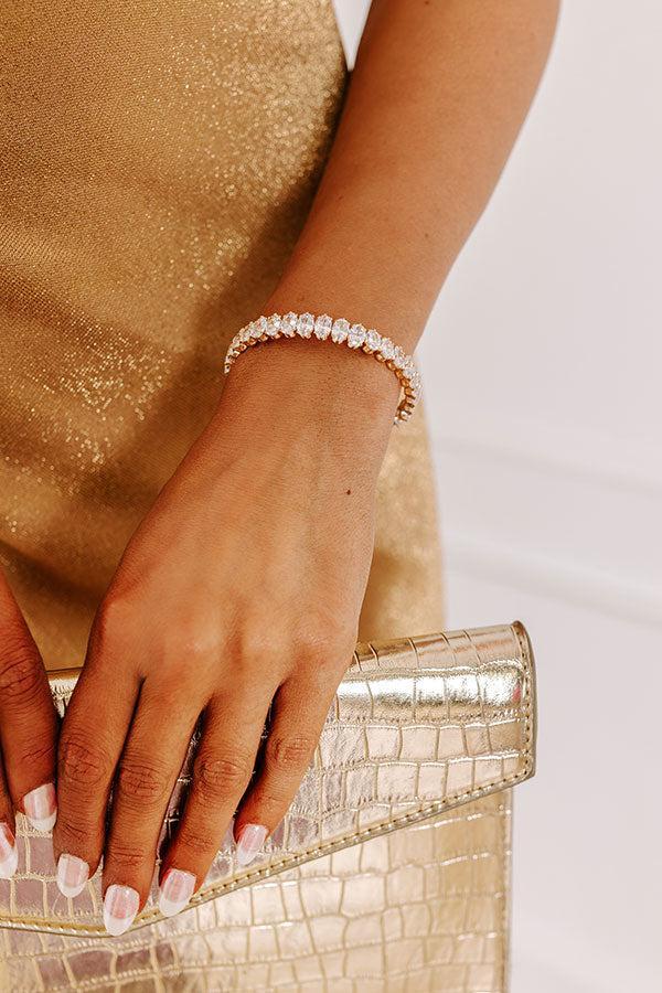 Cue The Sparkle Cubic Zirconia Cuff Bracelet in Gold Product Image