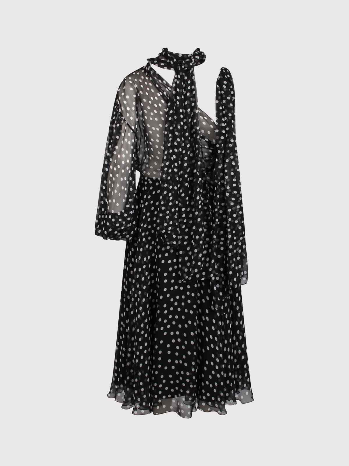 DOLCE & GABBANA Polka Dot Midi Dress In Black Product Image