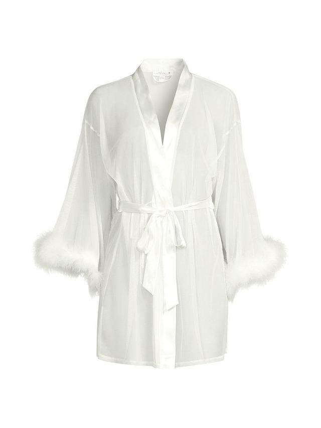 Womens Rachel Wrap Feather Trim Robe Product Image