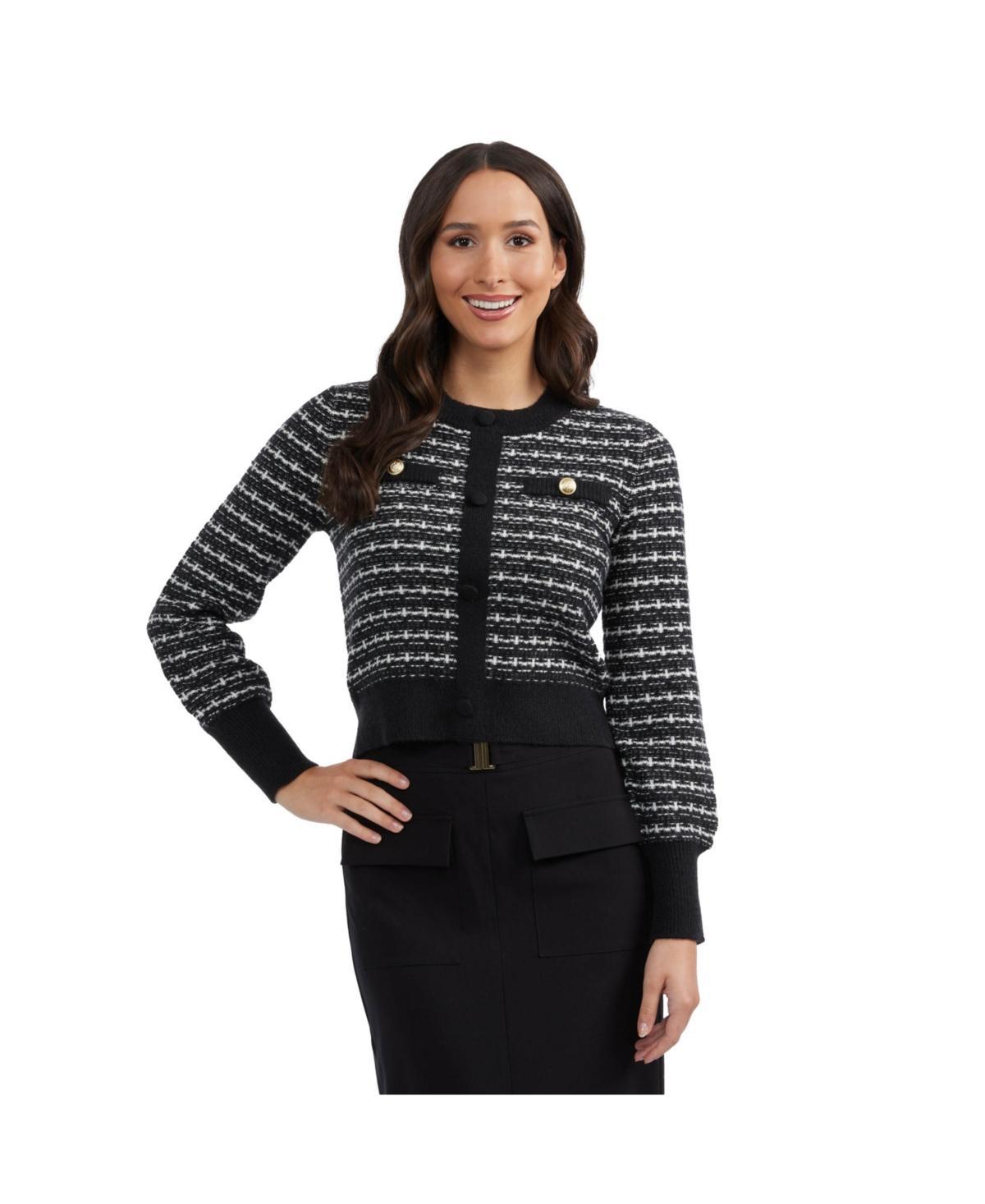 Ellen Tracy Womens Cardigan with Contrast Trims Product Image