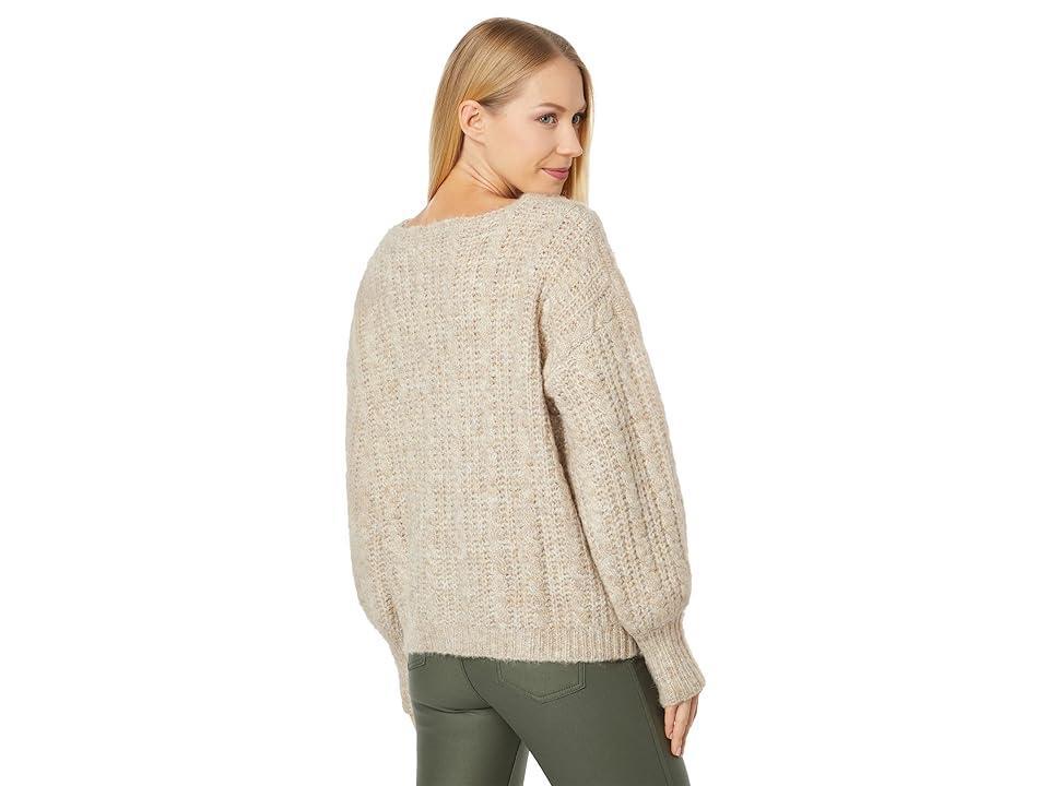 Hatley Cable Knit Pullover (Oatmeal Melange) Women's Clothing Product Image