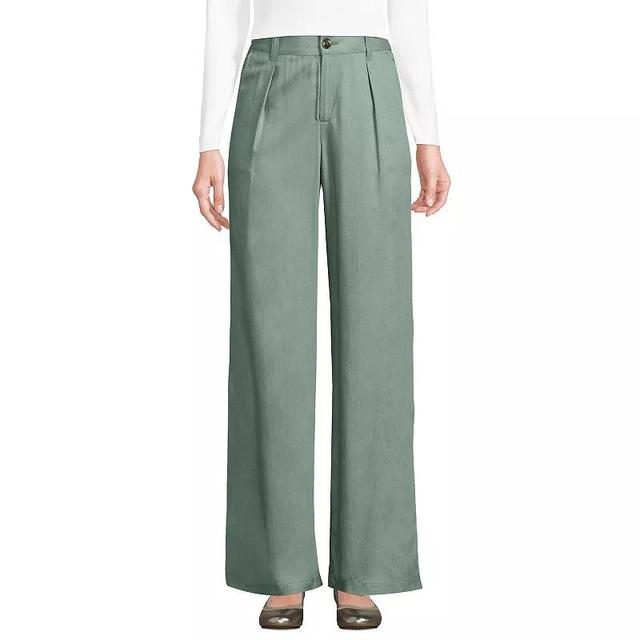 Womens Lands End High Rise Pleated Wide Leg Pants Product Image