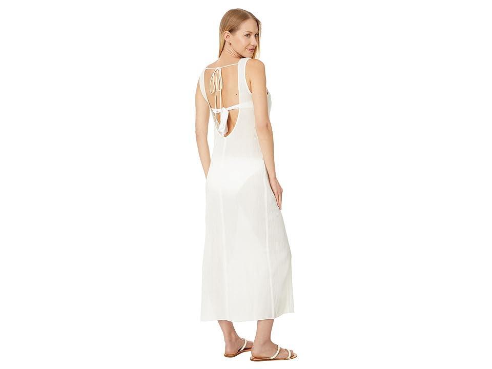 Madewell Crinkle Cotton Sleeveless Open-Back Midi Dress (Lighthouse) Women's Swimwear Product Image