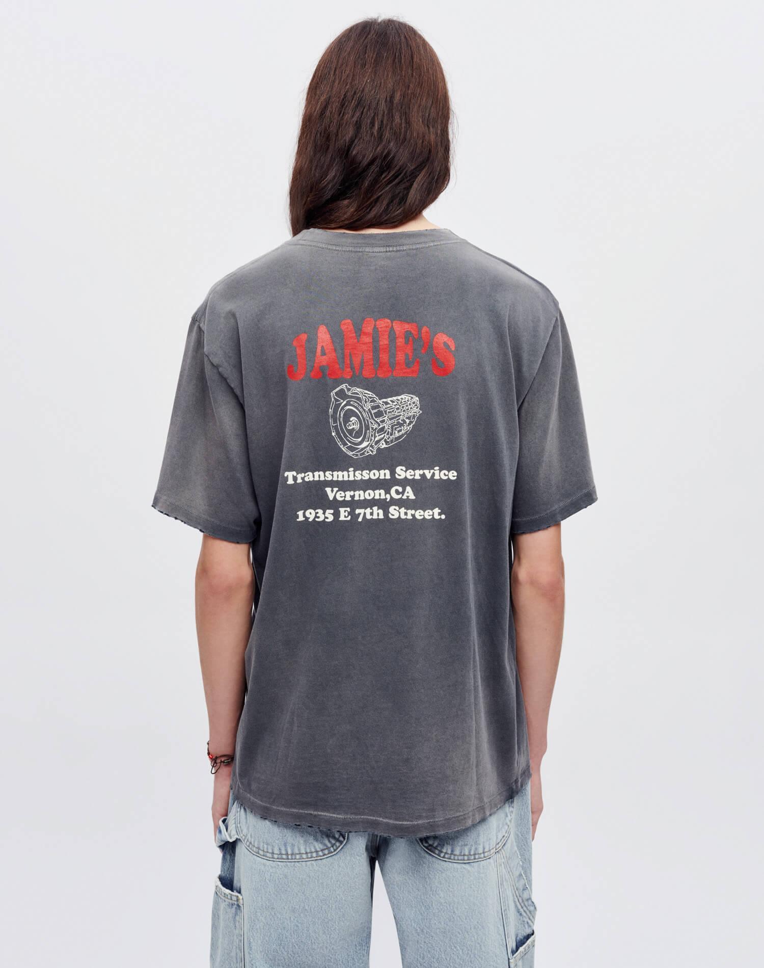 Loose "Transmission Service" Tee - Sun Faded Black Male Product Image