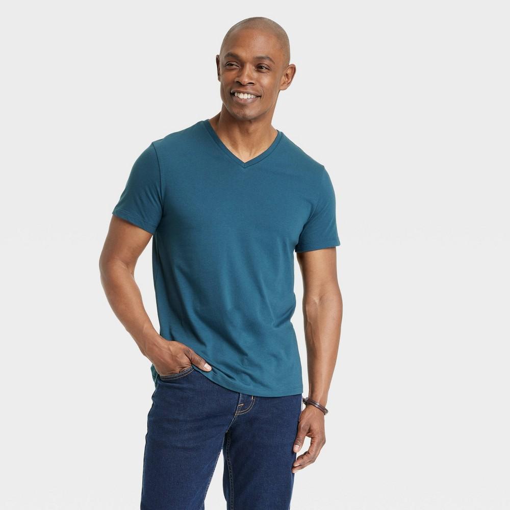 Mens Every Wear Short Sleeve V-Neck T-Shirt - Goodfellow & Co Dark Blue S Product Image