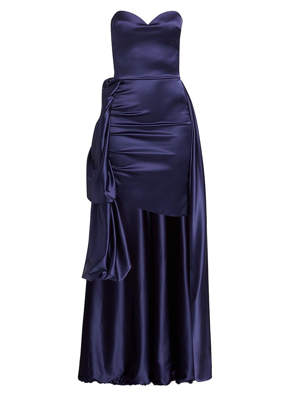 Womens Docces Satin Strapless High-Low Gown Product Image