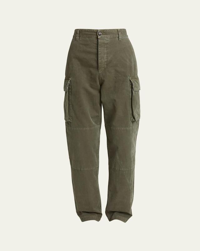 Mens Washed Canvas Cargo Trousers Product Image