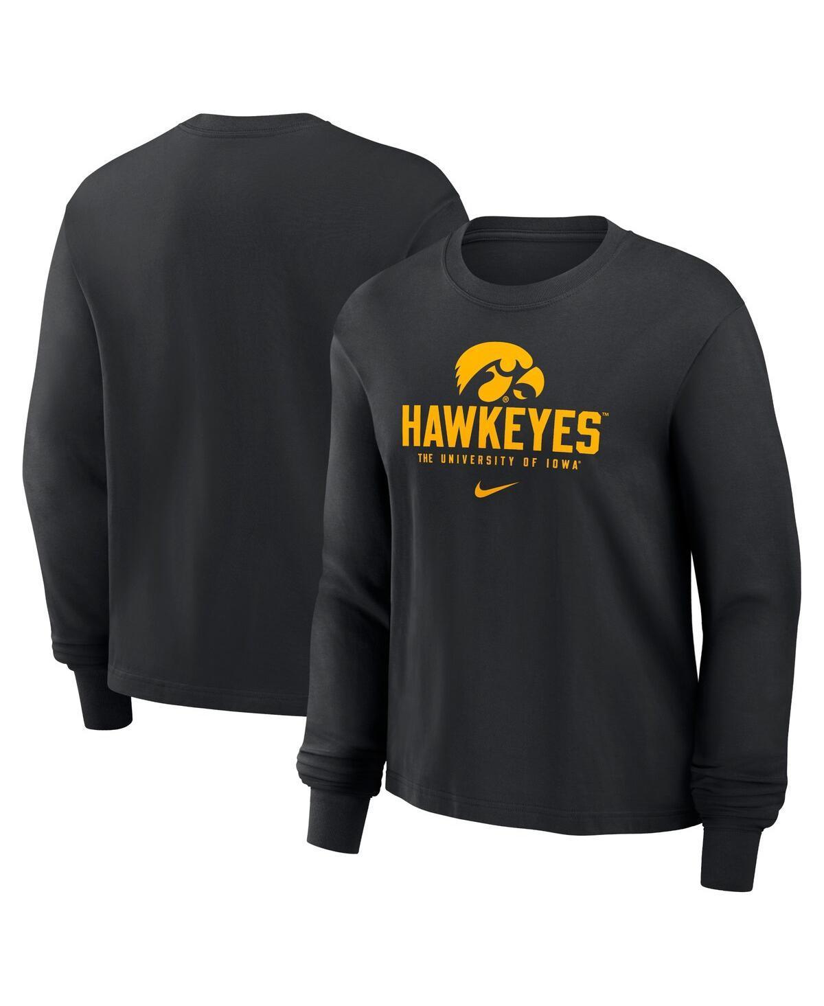 Nike Womens Black Iowa Hawkeyes Primetime University Boxy Long Sleeve T-Shirt Product Image