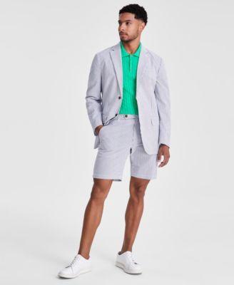 Club Room Mens Regular Fit Seersucker Blazer 9 Seersucker Shorts Sweater Knit Polo Shirt Created For Macys Product Image