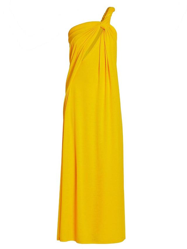 Womens Wool Twisted One-Shoulder Maxi Dress Product Image