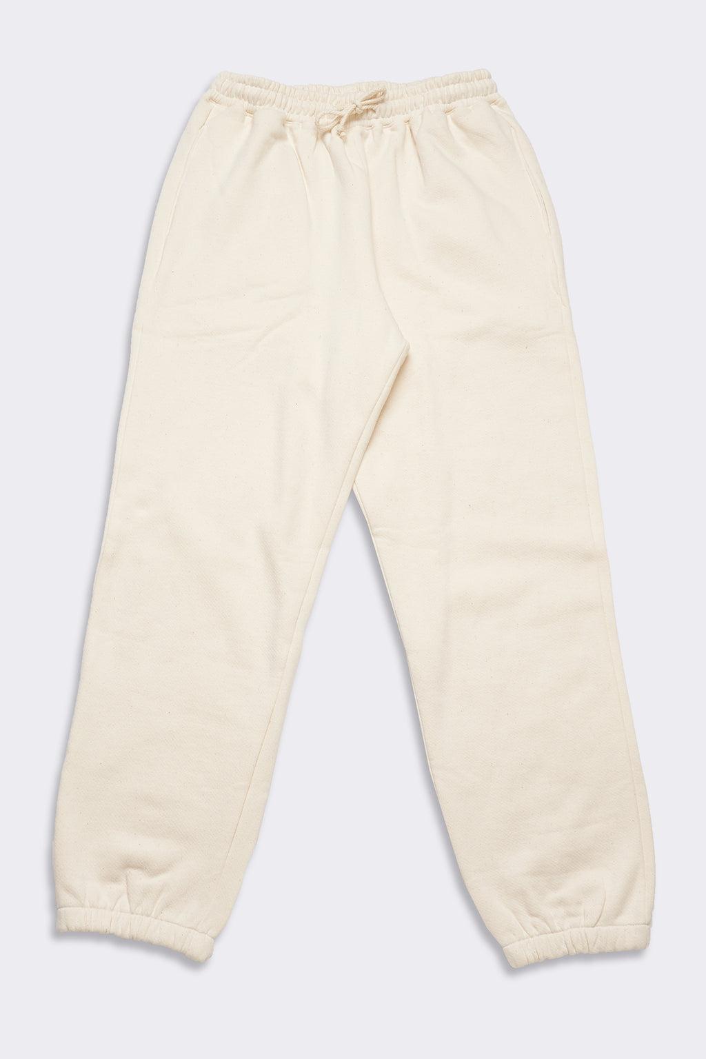 Men's Organic Heavyweight Fleece Sweatpants in Natural Product Image