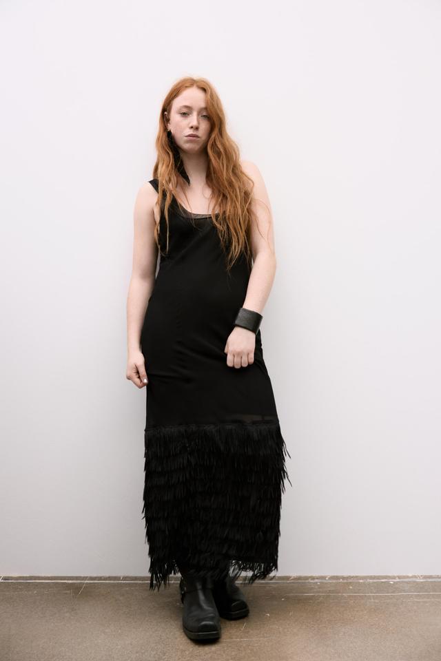 STRAPPY FRINGED DRESS Product Image