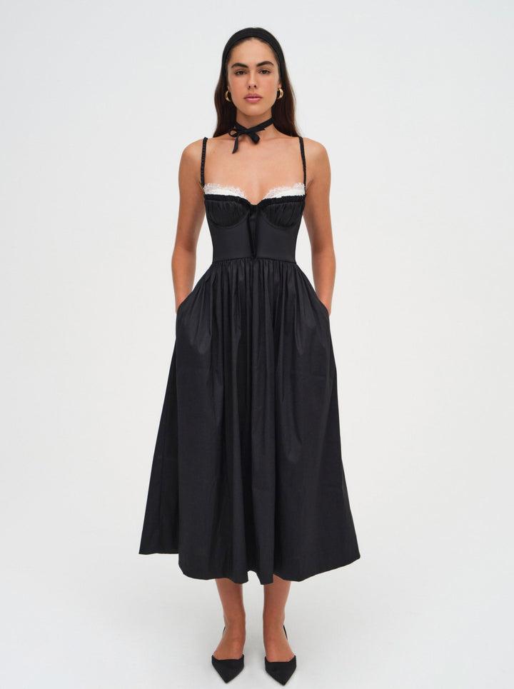 Doris Midi Dress — Black Product Image