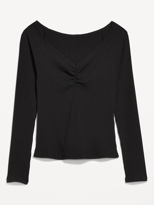 Cinched Rib-Knit Top Product Image