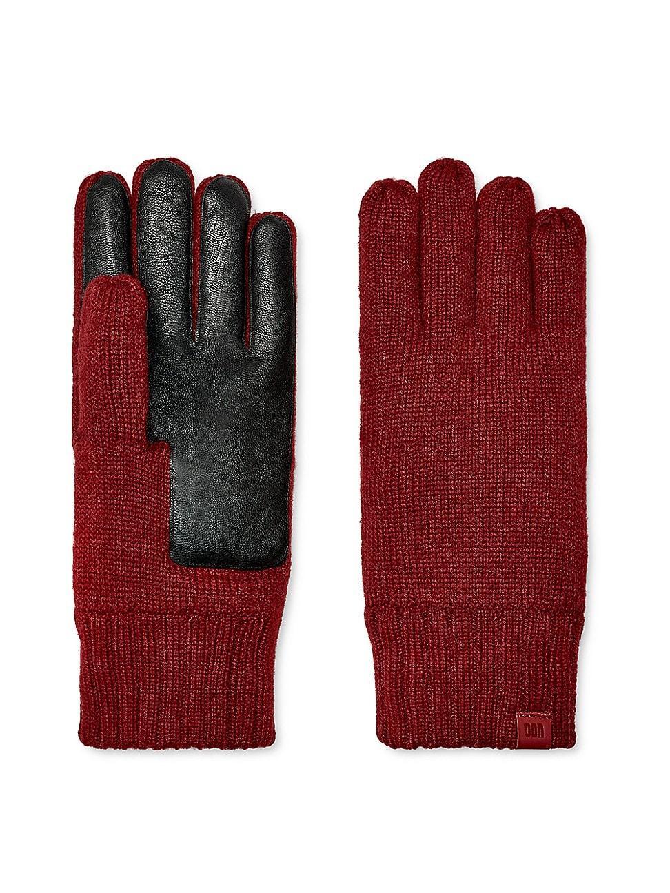 Mens Unisex Knit Leather-Palm Gloves Product Image