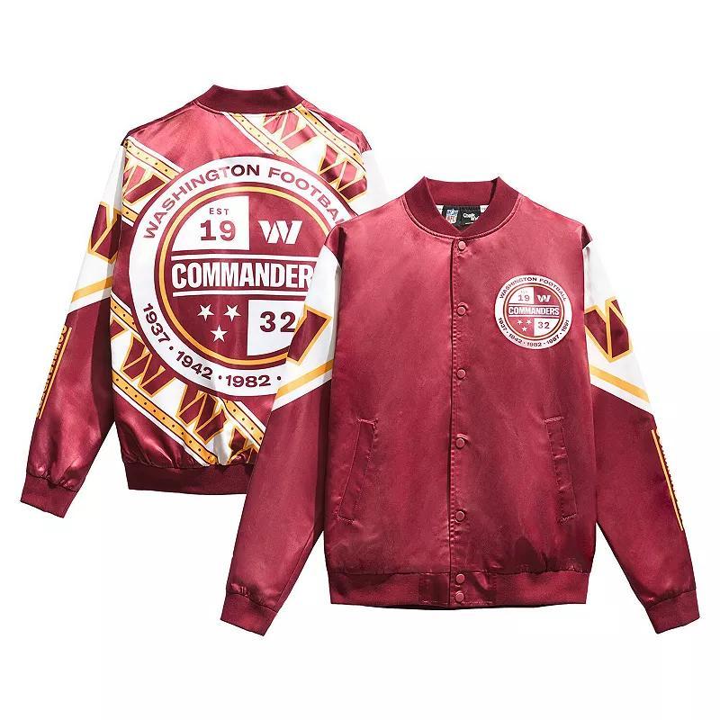 Mens Burgundy Washington Commanders Fanimation Satin Full-Snap Jacket Product Image