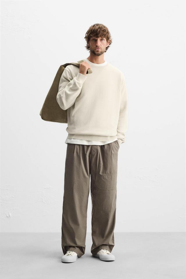 TEXTURED PLEATED PANTS Product Image