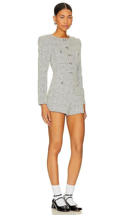 Shiloh Button-Front Tweed Romper Product Image