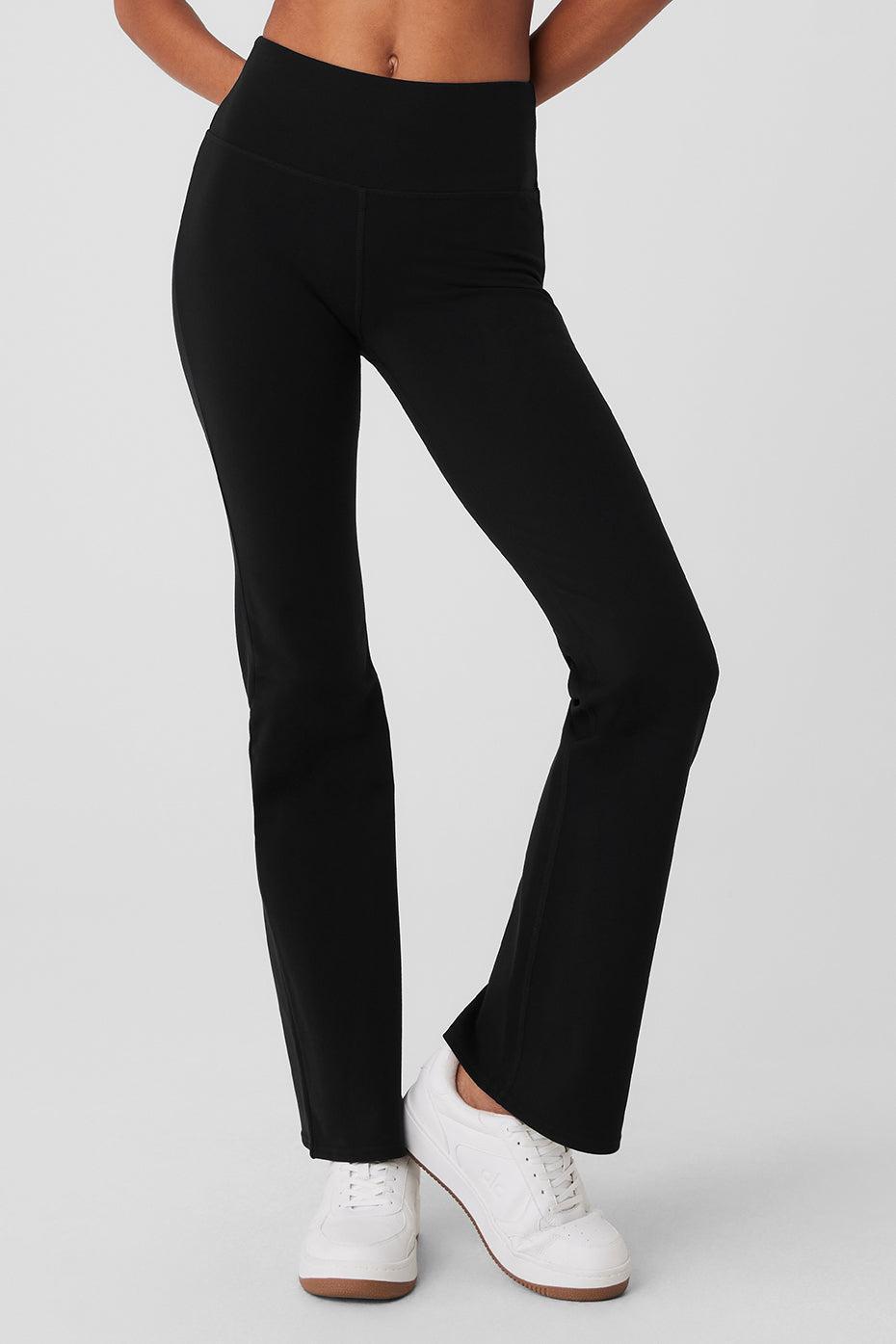 Airbrush High-Waist Flare Legging - Black Product Image